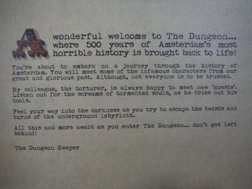 The Amsterdam Dungeon : Fearsome Facts and Torturous Tales