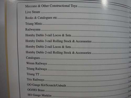 Train & Toy Sale : Saturday 27th September 2008 - Catalogue