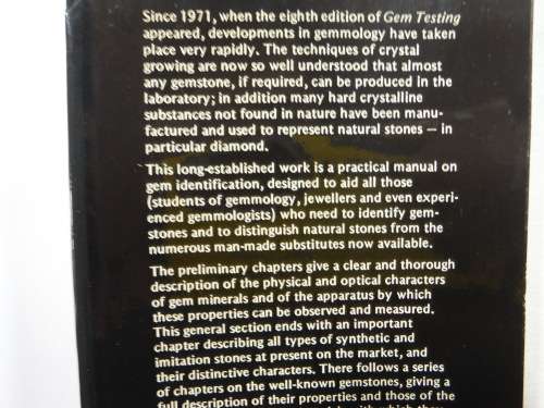 Gem Testing - Hardcover - B.W. Anderson - Ninth Edition - 1980
