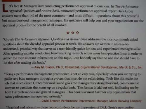 The Performance Appraisal : Question and Answer Book : A Survival Guide for Managers