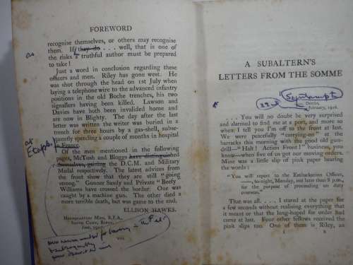 A Subaltern`s Letters From the Somme - Ellison Hawks (2nd Lieut. R.F.A.) - 1917 Edition