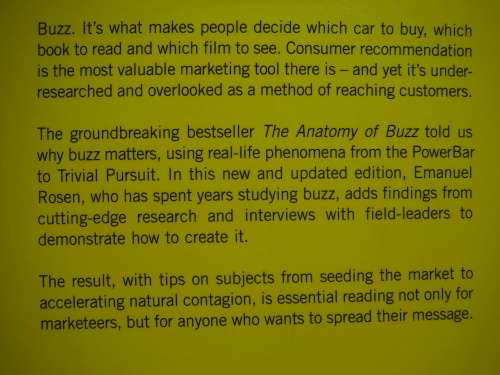 Buzz : Real Life Lessons In Word-Of-Mouth Marketing - Paperback - Emanuel Rosen