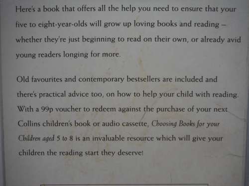 Choosing Books for Your Children Aged 5 to 8 : A Collins Guide for Parents