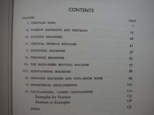 Principles of Woodcutting Machinists` Work - Hardcover - T.Hesp - 1951