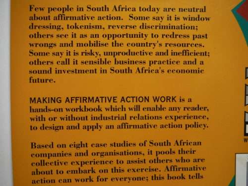 Making Affirmative Action Work : A South African Guide - Published by Idasa - 1995