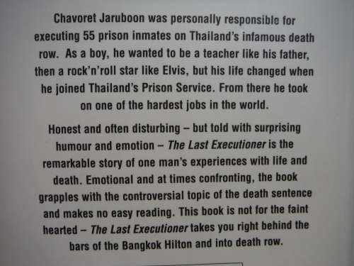 The Last Executioner : Memoirs of Thailand`s Last Prison Executioner