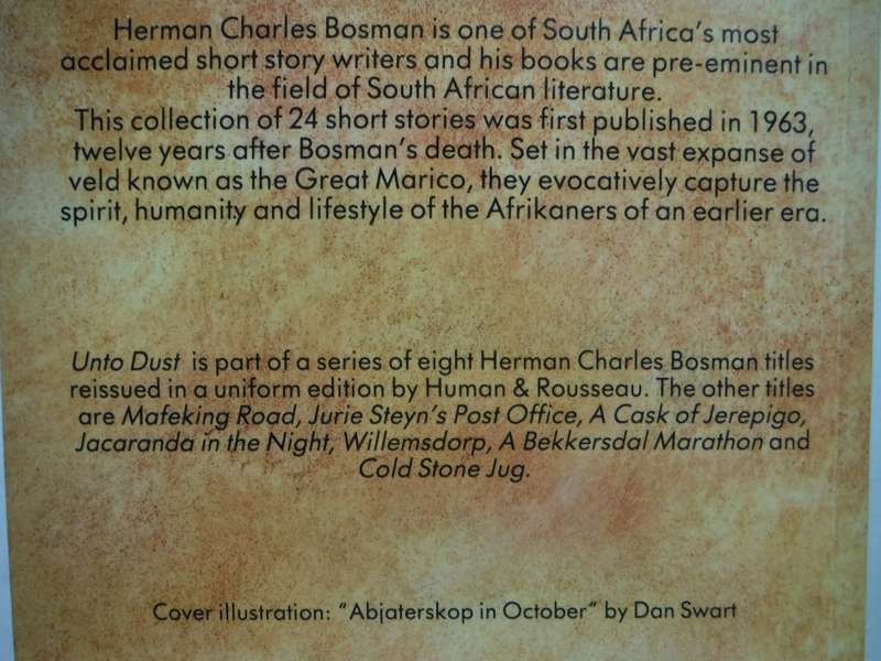 Unto Dust - Paperback - Herman Charles Bosman - 1991 Edition