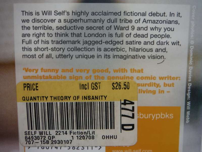 The Quantity Theory of Insanity - Paperback - Will Self
