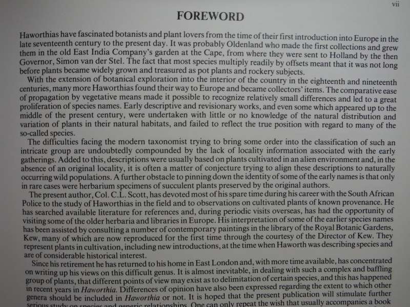 The Genus Haworthia : A Taxonomic Revision - Hardcover - Charles L. Scott - 1985