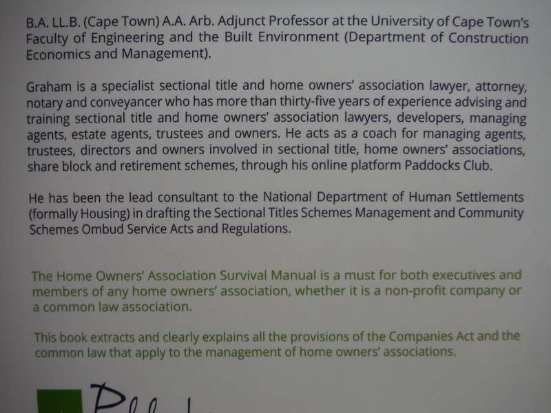 Home Owners` Association Survival Manual - Paperback - Graham Paddock