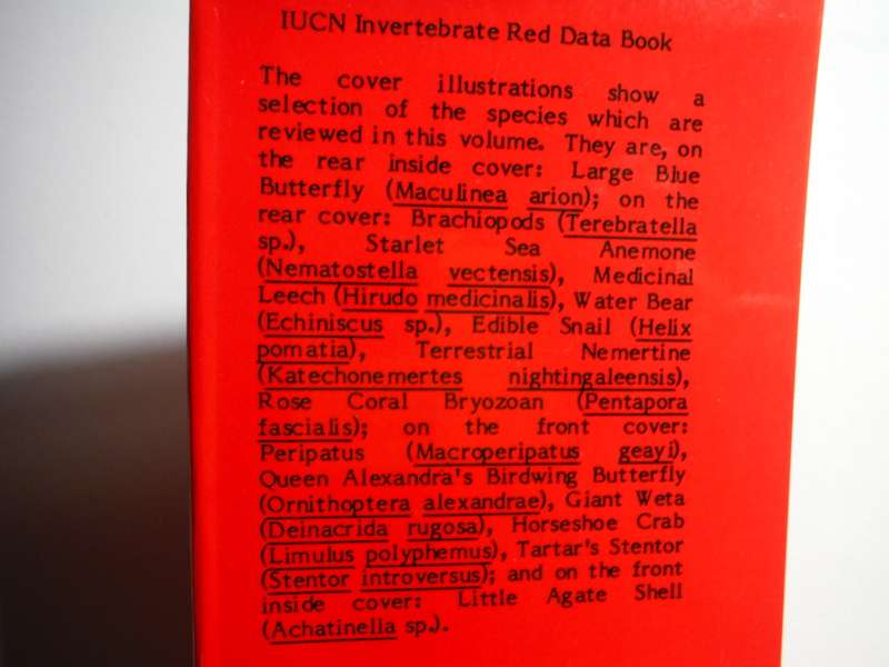The IUCN Invertebrate Red Data Book - Hardcover - 1984