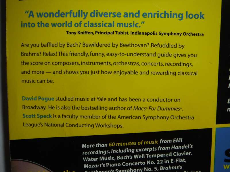 Classical Music for Dummies - Softcover - David Pogue - Includes CD