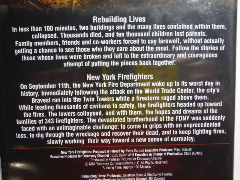 Discovery Channel : 9/11 : Ten Years Later : Vol 4 : Rebuilding Lives : New York Firefighters - DVD