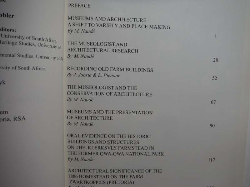 Aspects of Architectural Conservation for the Museologist - Vol 12: 2003