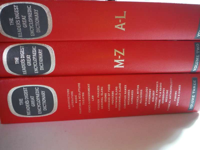 The Reader's Digest Great Encyclopaedic Dictionary in Three Volumes - 1973 Hardcover Set