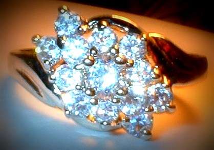 White Gold Vintage White Sapphire Cluster
