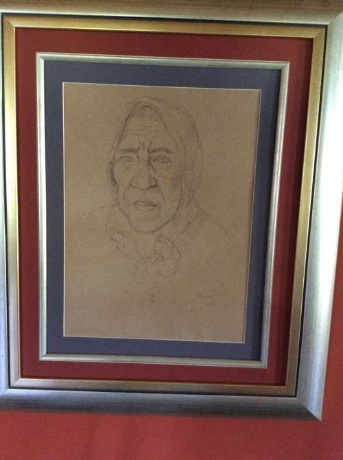 Gregoire Boonzair Pencil Potrait, Signed and dated 1966