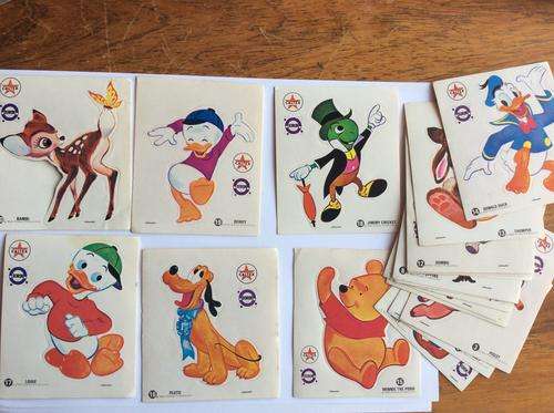 Caltex Oil Complete set of DISNEY STICKERS Early 1970s South Africa exclusive