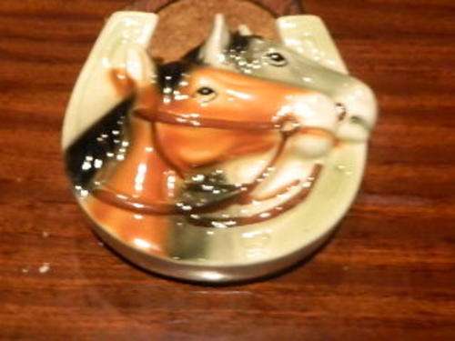 PORCELEIN HORSE WALL HANGING VASE