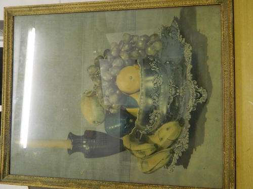 STUNNING VINTAGE PRINT OF FRUIT IN BOWL