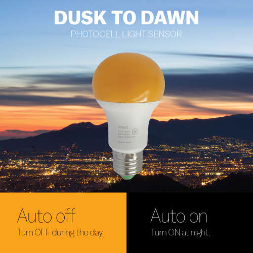 2 Pack Mosquito Repellent LED Globe with Dusk to Dawn Censor 6W Bulb