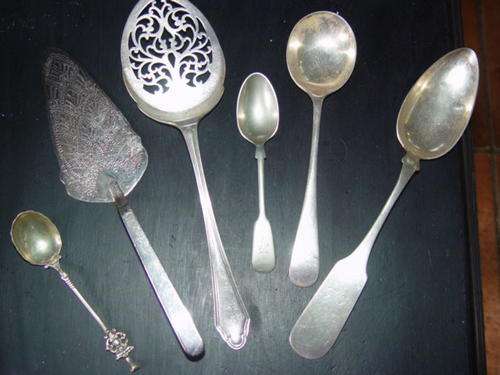 Collection of spoons and cakelifts