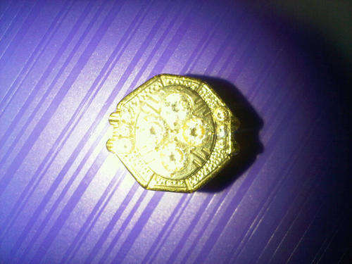 Huge Gold and Silver ring with 10 CZ