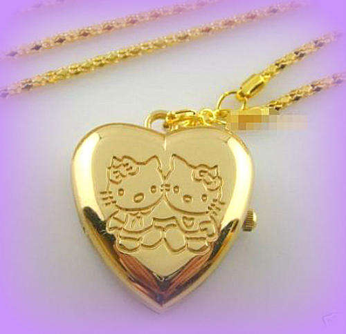 ****HELLO KITTY***LOCKET PENDANT POCKET WATCH****