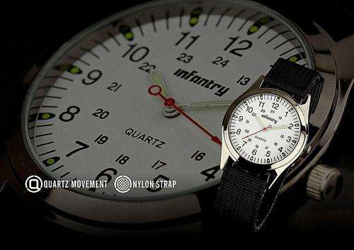 *** INFANTRY Pilot Mens Army  JP Quartz Lumnious Watch Nylon Strap  Outdoor