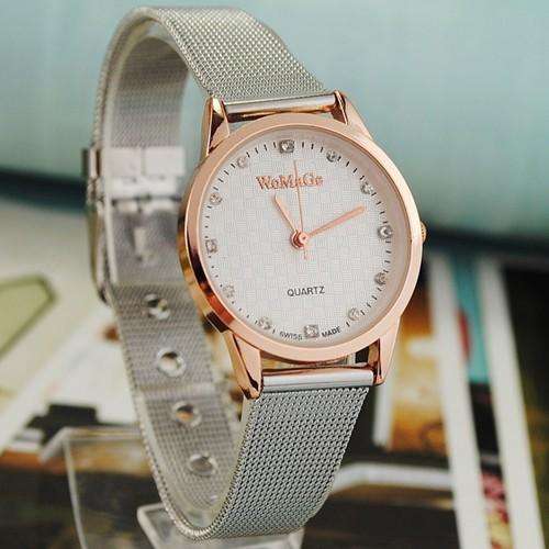 -  ~Ultrathin Stainless Steel Classic  Quartz Watch Dress White Dial Crystal