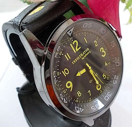 INFANTRY INFILTRATOR QUARTZ SPORT MENS LEATHER STRAP WATCH