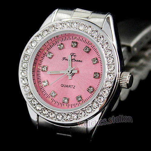 - LADIES ~NEW  FREE CRANE  CRYSTAL PINK ~ STAINLESS STEEL WATCH