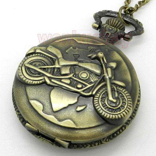 *** ***Bronze Motorcycle Pocket Watch**