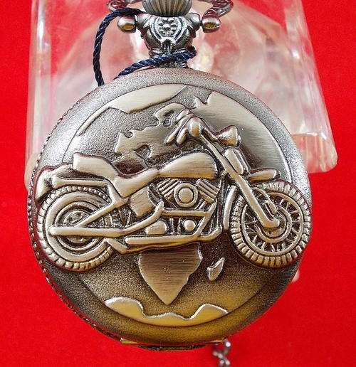 ***ALTAV  *** CHAIN ALLOY " MOTORCYLE"  POCKET WATCH
