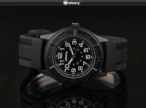 FROM GERMANY ***ORIGINAL  INFANTRY LUME CAMO BLACK  NEW QUARTZ ANALOG SPORTS MEN WRIST WATCH RUBBER