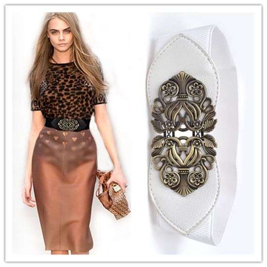 The WOW Factor !! --Vintage Fashion adjust Flower  Stretch Buckle Wide  Waistband