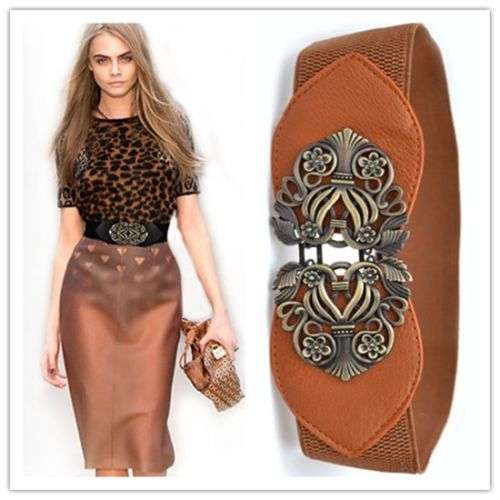 The WOW Factor !! --Vintage Fashion adjust Flower  Stretch Buckle Wide  Waistband
