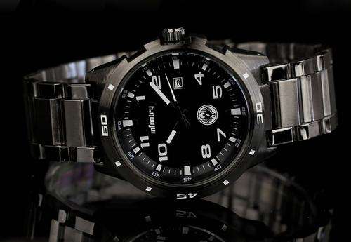 ***INFANTRY Mens Army Police Quartz DATE Display Sport Watch Stainless Steel