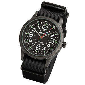 From USA***          INFANTRY MILITARY Army Mens Sport DATE Quartz Wrist Watch Black Nylon Stra