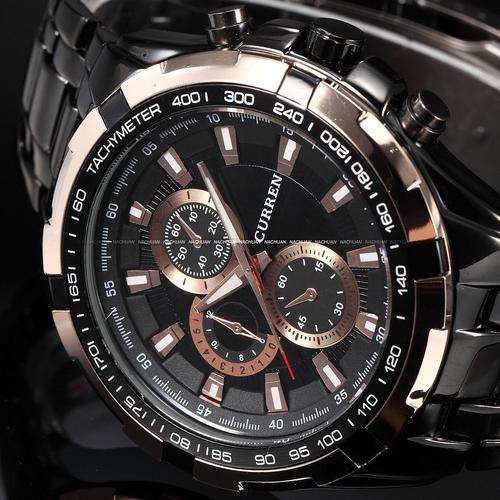 *** New  CURREN ROSEGOLD ANALOG LUXURY SPORT MEN STEEL WRIST WATCH