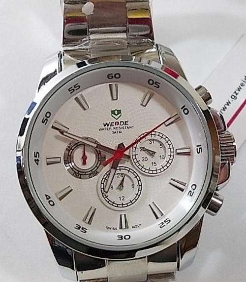 ***WEIDE  Quartz White Dial Japan Movement SWISS SHARK Steel Sport Watch