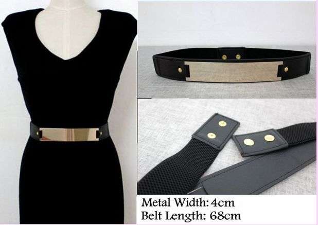 LADIES--***THE WOW!!! FACTOR~  METAL PLATE TRENDY DECORATION HIP HIGH WAIST WIDE BELT