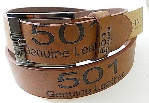 -- GENTLEMEN  "501"CASUAL DRESS PU LEATHER BROWN  WAIST  BELT
