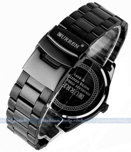 *** New CURREN Black ANALOG LUXURY MEN All Steel WRIST WATCH*