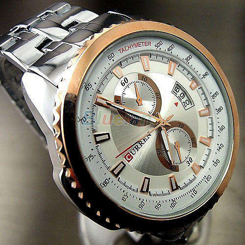 *** New  CURREN  ANALOG LUXURY DATE  MEN STEEL WRIST WATCH