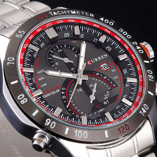 *** New  CURREN  ANALOG LUXURY SPORT MEN STEEL WRIST WATCH