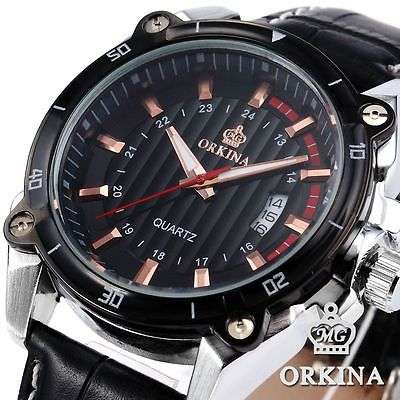 *** ORKINA **(AUTHENTIC ORK 139 ) MENS SILVER/BLACK  HIGH QUALITY STEEL DRESS  WATCH** FROM UK