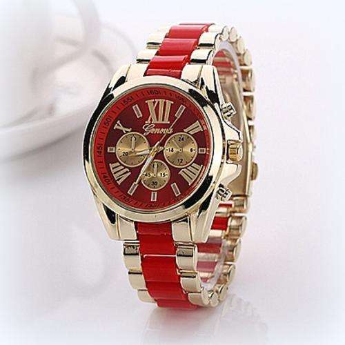 --***LADIES/MEN ** PASSIONATE RED** HOT  FASHION   QUARTZ WATCH** S/S STRAP RED  DIAL