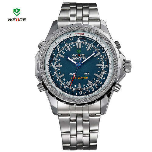 **  Luxury WEIDE  MIYOTA  LED/ANAOG  MOV'T Steel  Dual time  Watch