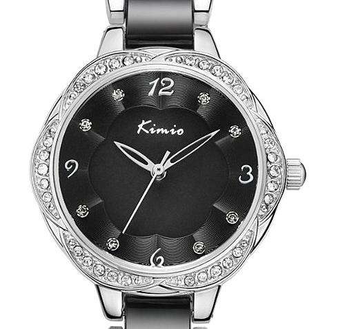 --********--***LADIES ** CRYSTAL ENCRUSTED ~Kimio Brand full steel Ladies DRESS Watch Analog